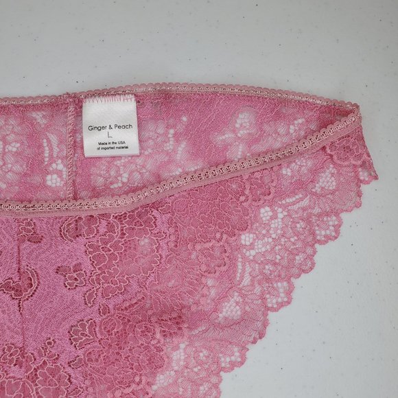 Ginger & Peach Pink Blushing Bride Pantie Size L - Picture 3 of 7
